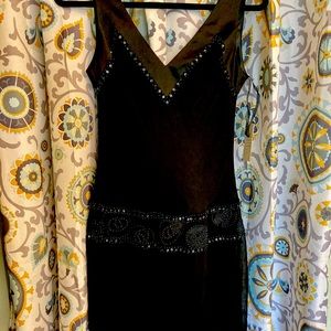 Nine West black beaded silk dress